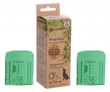 Flamingo cardun green poepzakjes