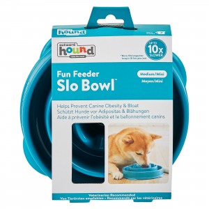 Outward Hound Fun Feeder Slo Bowl Teal mini/medium