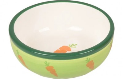 eet en drinkpot knaagdieren IBO rond groen & wit