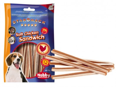 Starsnack zachte kip sandwich 70 gram