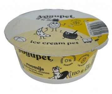 Yogupet ice cream pet kokos, ananas, banaan 110 gram